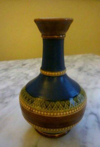 Rare Small Antique Mettlach Villeroy Boch German Vase Silicone Stone Ware 19th C 4