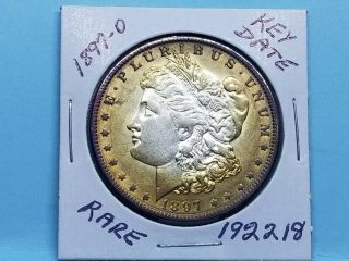 1897 - O Morgan Silver Dollar Toning Rare Key Date Unc 192218 - 46u