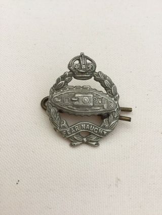 Badge Ww1 Royal Tank Regiment Cap Badge Silver (rare)