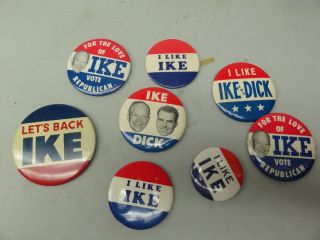 Old Rare Vintage Political Pinback Button For The Love Of Ike Vote Republican 8