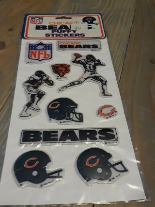 Rare Vintage 1983 Nfl Chicago Bears 3d Style Puffy Stickers.  Old Stock Nos