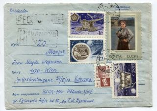 Ussr 1972 Attractive Space Mission Stamps On Registered Cover To Wien,  Rare