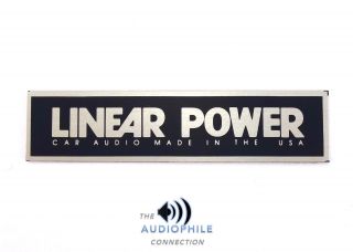Small Linear Power Amplifier Aluminum Logo Name Plate Rare Old School Item
