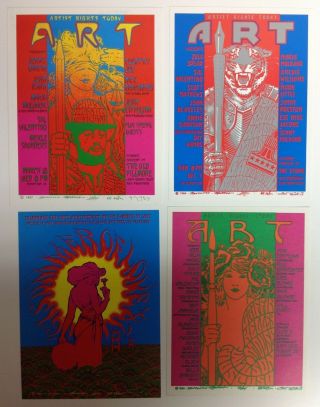 Rare 4 Different 1986 - 7 Artist Rights Today Handbill Jerry Garcia Mouse Moscoso