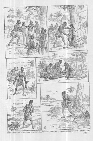 RARE 1889 AFRICA HEROES OF THE DARK CONTINENT EXPLORERS CANNIBALISM COLOR PRINTS 4