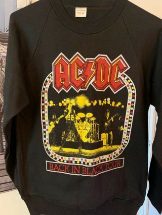 Ac/dc 1980 Back In Black Tour Jumper - Incredibly Rare