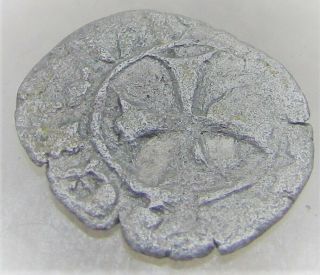 Rare Ancient Byzantine Hammered Silver Crusaders Coin