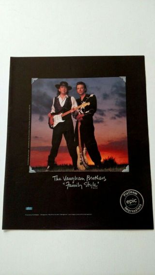 The Vaughn Brothers " Family Style " (1990) Rare Print Promo Poster Ad