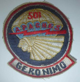 Apache Scouts - Geronimo - Rare Patch - Us 501st Airborne - Vietnam War - 233