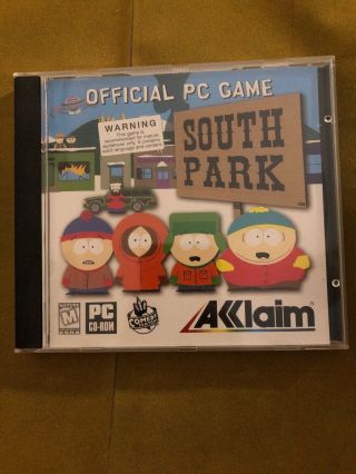 South Park Official Pc Game 1999 Cd - Rom Acclaim Rare Vintage Shooter Cartman