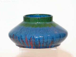 Melrose Pottery Drip Glazed Blue Bowl.  Rare Shape.  Australian Pottery.  Vgc.