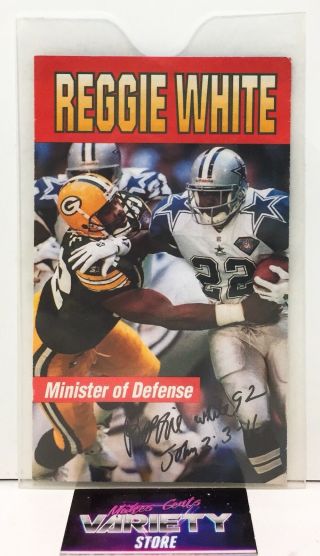 1990s Nfl Packers Hof Reggie White - Minister Of Defense Pamphlet Very Rare 1995