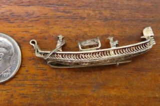 Vintage Sterling Silver Venice Gondola Italy Italian Charm Brooch Pin Rare