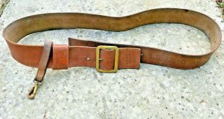 Ww1 British Army 1903 Pattern Leather Belt Knife Loop Dated 1914 With Clip Rare