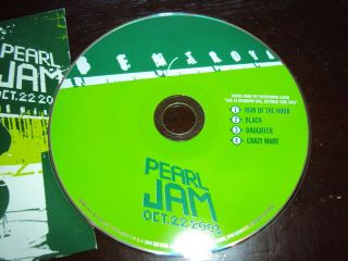 RARE Ten Club PROMO EP Pearl Jam Live at Benaroya Hall 10/22/2003 GREEN EDITION 2