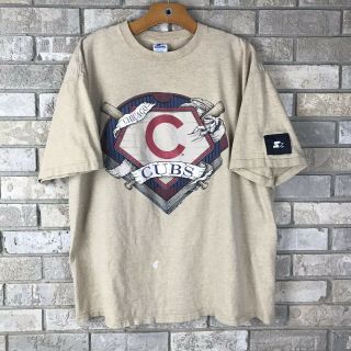 Vtg 90s Mens Xl Paisley Starter Chicago Cubs T Shirt Rare Vintage Og Mlb Usa