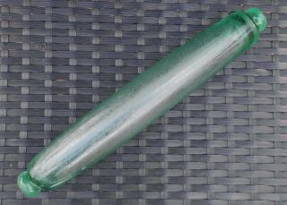 Antique Victorian English Green Paperweight Dump Glass Rolling Pin Rare