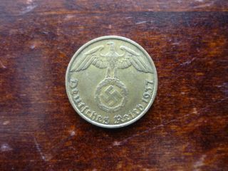 5 Reichspfennig 1937 (j) Rare Third Reich German Coin Castorstefan Km 91