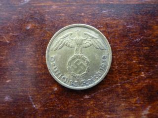 5 Reichspfennig 1939 (g) Rare Third Reich German Coin Castorstefan Km 91