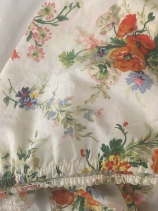 Rare Ralph Lauren Belle Harbor White Floral King Fitted Sheet 17 