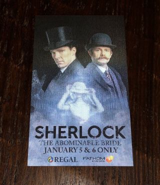 Rare Sherlock The Abominable Bride Movie Promo 3d Lenticular Ticket - Tv Series