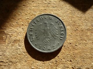 10 Reichspfennig 1942 (g) Rare Third Reich German Coin Castorstefan