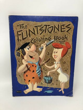Rare 1960 Vintage The Flintstones Coloring Book Hanna Barbera Whitman