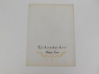 30: Rare Vintage Rickenbacker European Type Motor Cars Advertisement Brochure