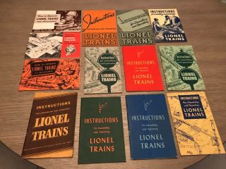 13 Very Rare 1940s 1950s Lionel Train Operating Instruction Books