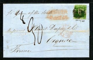 Nsw 1854 3d Laureate On Cover To France Very Rare