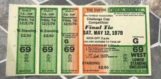 Rare 1979 Fa Cup Final Ticket Man Utd V Arsenal (& Complete)