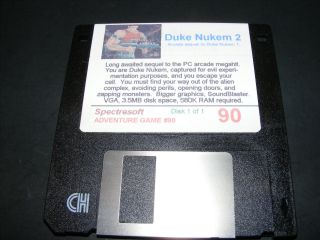 Rare Duke Nukem 2 Ii Shareware 3.  5 " Floppy Diskette Vga Pc Dos Game