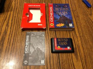 Beyond Oasis (sega Genesis,  1995) Rare Sg Video Game Cib Complete Cardboard Box