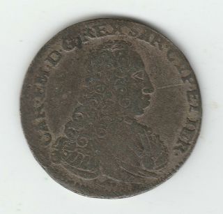 1735 Italian States Sardinia 5 Soldi Carlo Emanuele Iii Silver Billon Rare