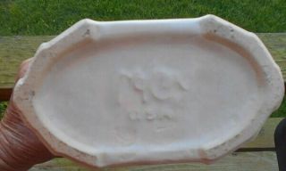 Rare Vintage McCoy Pottery Ivory Large Fan Vase Signed No Chips or Cracks 3