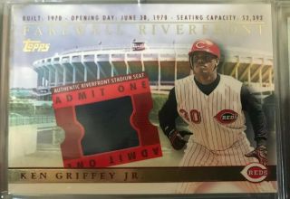 2003 Topps Ken Griffey Jr Farewell To Riverfront Relic Card Rare