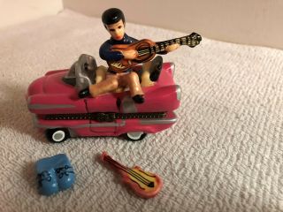 Very Rare - Elvis Presleys Pink Cadillac Trinket Box W/guitar & Blue Suede Shoes