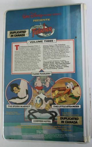 Walt Disney Home Video The Fabulous FLEISCHER Folio VOLUME 3 VHS clam shell rare 2