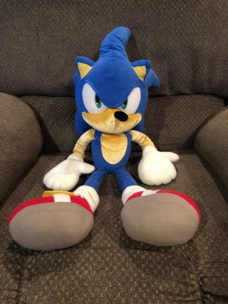 Sega Sonic The Hedgehog 24 Inch Tall Plush 2 Feet Rare "