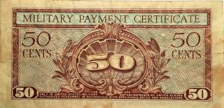 Series 591 50 Cents Military Payment Certificate (MPC) VERY RARE FIRST ISSUE 2