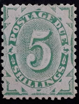 Rare 1903 - Australia 5/ - Emerald Green Postage Due Stamp Inv Crown/nsw Wmk