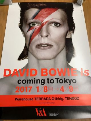 Rare - David Bowie V & A Tokyo Exhibition Poster & Flyers Aladdin Sane