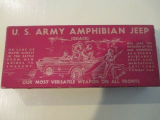 1943 Mod - Ac Us Army Amphibian Jeep Quack Wood Model Kit Rare Box