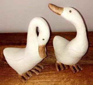 Vintage Large Geese Ducks 20th Century Art Deco Folk Shaker Art Rare