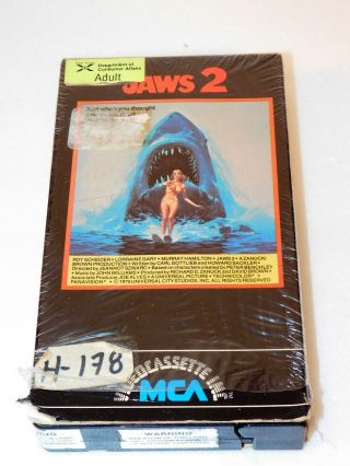 Jaws 2 (1980) Mca Videocassette Inc.  Release Vhs - Horror Rare