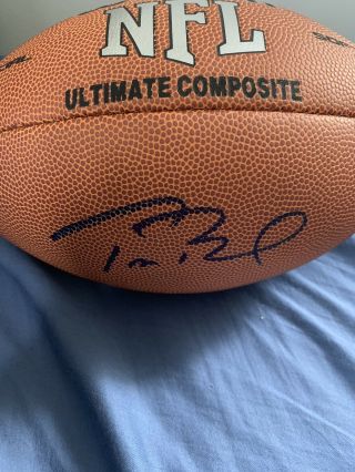 Tom Brady Hand Signed Autographed Nfl Football Rare Full In Person Signature