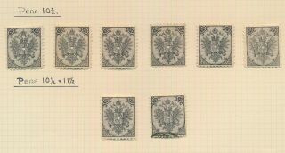 BOSNIA & HERZEGOVINA STAMPS 1894 - 1895 RARE STUDY OF 1/2k BOTH TYPES,  4 PAGES VF 4