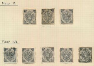 BOSNIA & HERZEGOVINA STAMPS 1894 - 1895 RARE STUDY OF 1/2k BOTH TYPES,  4 PAGES VF 6