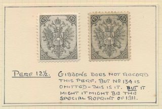 BOSNIA & HERZEGOVINA STAMPS 1894 - 1895 RARE STUDY OF 1/2k BOTH TYPES,  4 PAGES VF 7