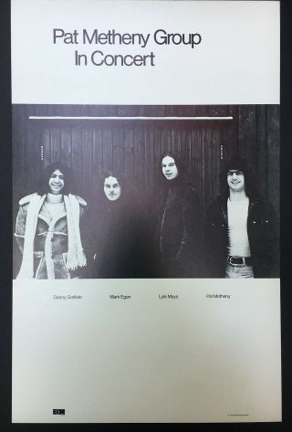 Pat Metheny Group Rare 1978 Ecm Promo Poster Mark Egan Lyle Mays Dan Gottlieb